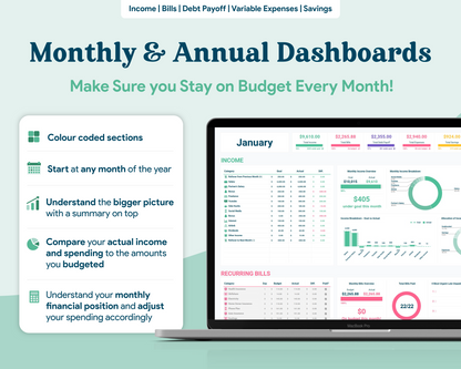 Ultimate Budget GoogleSheets Spreadsheet | Light Mode