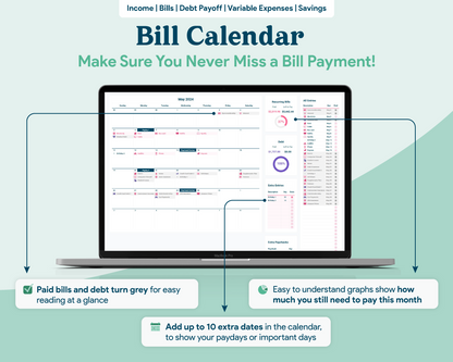 Biweekly Paycheck Budget GoogleSheets Spreadsheet  | Light Mode